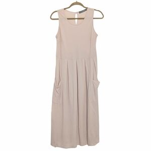 Sandro Ferrone Beige Minimalist Dress w/ Pockets